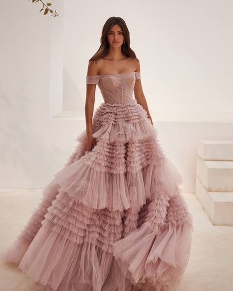 (20+) Facebook Ruffle Evening Dress, Dress For Women Wedding, Layered Gown, Prom Dresses Off The Shoulder, Off Shoulder Evening Dress, Wedding Elegant, A Line Prom Dresses, Engagement Dresses, Ball Gowns Prom