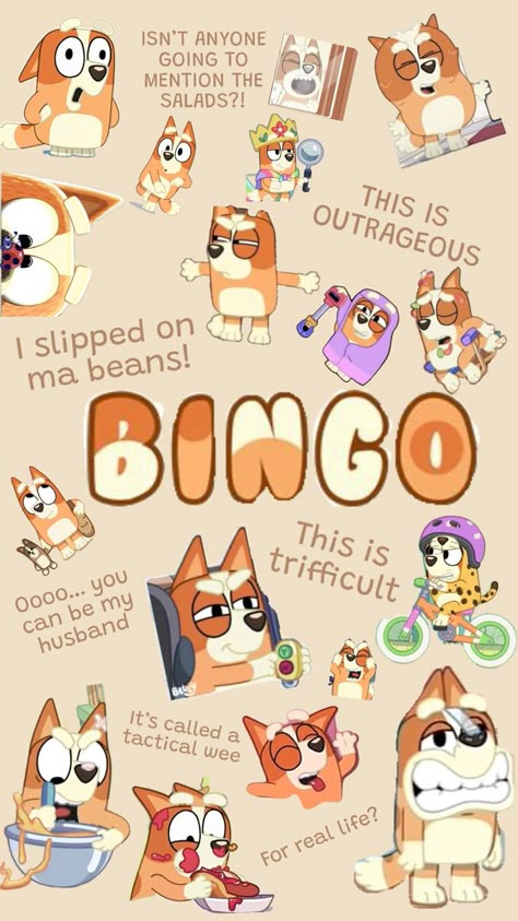 Bingo and some of her best quotes! Bingo Pictures, Bingo Quotes, Bingo Funny, Cute Backgrounds For Iphone, Halloween Wallpaper Cute, Change My Mind, Cute Fall Wallpaper, Funny Pix, Cute Funny Cartoons