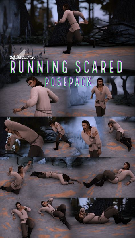 Cas Poses, Natalia Auditore, Sims4 Poses, Running Scared, Running Pose, Sims 4 Couple Poses, Sims Poses, Sims 4 Stories, Sims Medieval