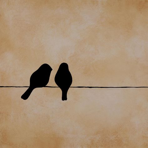 Birds On A Wire Painting, Bird Stencil, Birds On A Wire, Bird Silhouette, Bird Wall Art, Two Birds, Art Drawings Sketches Creative, Mark Twain, Birds Tattoo