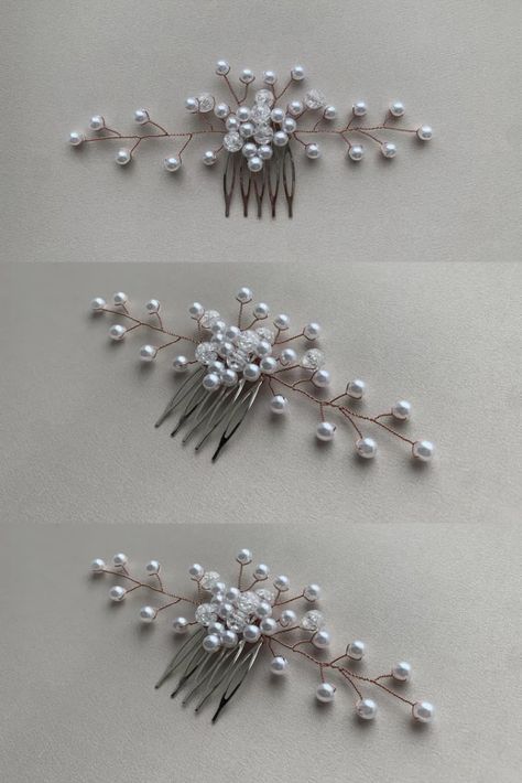 Discover the perfect finishing touch for your wedding look with our Ivory Pearl Wedding Hair Comb! Handcrafted with care, this elegant small comb features sparkling beads and ivory freshwater pearls, measuring about 3 inches long. Its classic silver finish and versatile design make it an ideal choice for brides seeking understated glamour. Elevate your bridal ensemble with this beautiful hairpiece! #WeddingHairAccessory #IvoryPearlComb #BridalLook #ElegantHairpiece Pearl Wedding Hair, Pearl Hair Comb, Beautiful Bridal Hair, Understated Glamour, Pearl Hair Combs, Hair Comb Bridal, Bridal Accessory, Elegant Bridesmaid Dresses, Wedding Hair Comb