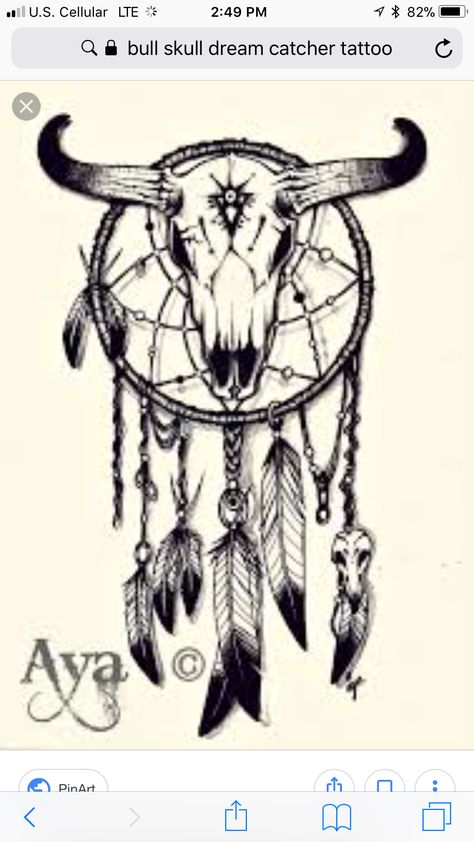 Cow Skull Dream Catcher Tattoo, Skull Dream Catcher, Atrapasueños Tattoo, Cow Skull Tattoos, Dreamcatcher Drawing, Butterfly Quilts, Scenery Tattoo, Dream Catcher Drawing, Indian Skull Tattoos