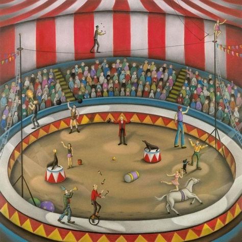 Paul Horton, Learning Pit, Circus Game, Circus Crafts, Zoo Art, Circus Design, Naive Painting, Circus Tent, Circus Animals