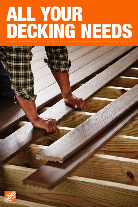 The Home Depot has everything you need for your home improvement projects. Click through to find all your deck and outdoor living needs. Deck Railing Design Wood, Diy Boardwalk, Build Your Own Deck, Deck Railing Design, Build A Shed, Deck Flooring, Deck Designs Backyard, Deck Plans, Decks Backyard