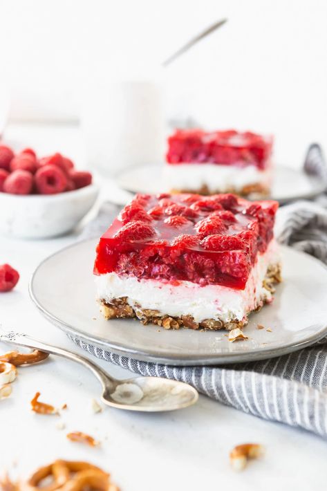 Raspberry Pretzel Jello, Pretzel Jello Salad, Raspberry Pretzel Salad, Strawberry Pretzel Jello Salad, Pretzel Jello, Jello Pretzel Salad, Orange Jello Salads, Raspberry Jello, Layered Jello