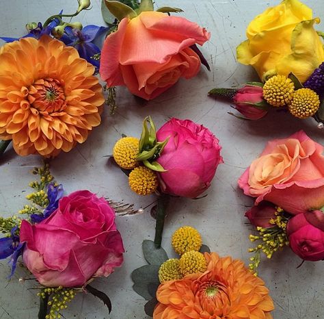 Bright mismatched buttonholes Prom Bouquet, Button Holes Wedding, Wedding March, Edinburgh Wedding, Bright Wedding, Worship Service, Beautiful Background, Garden Party Wedding, Button Holes