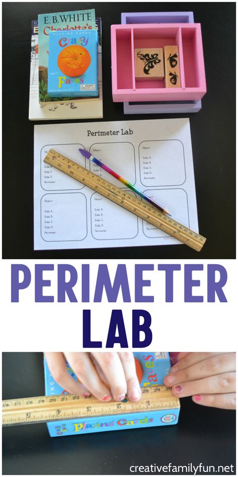 Explore measurement with this simple hands-on perimeter activity for kids, a Perimeter Lab math invitation. They'll measure, calculate, and have fun. #math #measurement #learning #education Hands On Perimeter Activities, Perimeter Activities 3rd Grade, Pretend School, Perimeter Activities, Measurement Activities, Math Boards, Elementary Learning, Math Activities For Kids, Math Measurement