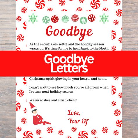 Elf On The Shelf Goodbye, Farewell Note, Printable Elf On The Shelf, Free Classroom Printables, Elf Goodbye Letter, Goodbye Letter, Elf Letters, Classic Christmas Movies, Free Printable Letters