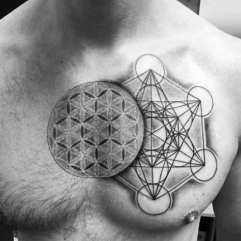 60 Metatron’s Cube Tattoo Designs For Men - Geometric Ink Ideas Chakras Tattoo, Cool Back Tattoos, Chakra Tattoo, Upper Back Tattoos, Sacred Geometry Tattoo, Geometry Tattoo, Metatrons Cube, Back Tattoos For Guys, Arm Tattoos For Guys