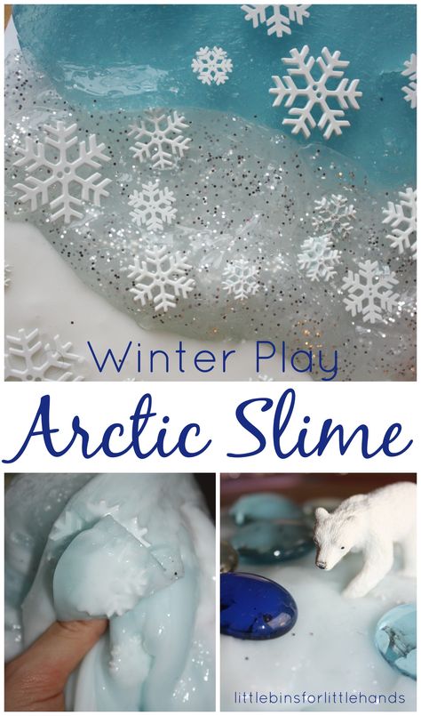 Our arctic slime is quick and easy Winter sensory play. Arctic slime is made with just a few common ingredients and is great for hands on play and learning. Winter Sensory Play, Polar Bears Activities, Winter Sensory, Winter Science, Winter Unit, Winter Play, Polar Animals, Winter Preschool, Sensory Table