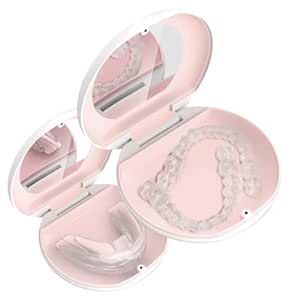 Retayn Aligner/Retainer Case with Built-In Mirror & Magnetic Lock - Premium Silicone-Lined Case Holder with Vent Holes for Aligners, Retainers, Mouth Guards (White & Blush) Cute Retainer Cases, Retainer Case, Mouth Guards, Fsa Eligible Items, Magnetic Lock, Mouth Guard, Cool Items, Tools Accessories, Men's Grooming