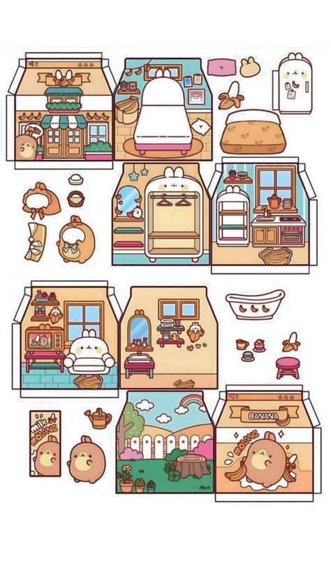 Kawaii Cat Paper Doll, Quite Book Printable Doll, House Doll Paper, Paper Doll House Printable Free, Paper Doll House Printable Templates Book, Molang Paper Doll, Paper Dolls Printable Templates Cut Outs, Doll Paper House, Ddunddun Toy Printables