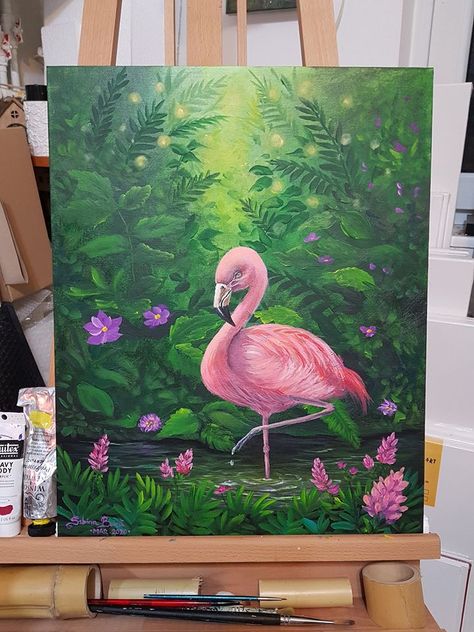 Canvas Painting Ideas Wall Decor, Flamingo Art Painting, 4 Canvas Painting Ideas, Art Deco Website, Pop Art Interior Design, Ducks Painting, Painting With Poster Colour, Interior Design History, Easy Painting Ideas