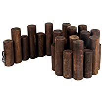 Check this out! Log Roll Edging, Wood Landscape Edging, Plastic Landscape Edging, Steel Edging Landscape, Short Fence, Landscape Border, Burnt Wood Finish, Fence Border, Lawn Borders