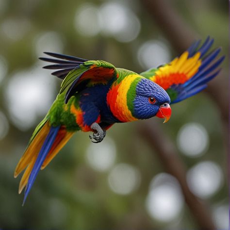 Perfect shot😍 The Rainbow Lorikeet The Rainbow Lorikeet, a vibrant and colorful parrot species, is native to Australia and eastern Indonesia. Known for their dazzling plumage, they exhibit a striking blend of bright green, blue, red, and yellow feathers. These birds are highly social and often found in large, noisy flocks. They primarily inhabit coastal regions, rainforests, and woodland areas. Notably, they have a specialized brush-tipped tongue to feed on nectar and pollen from flowers. Ra... Rainbow Lorikeet, Yellow Feathers, 2024 Ideas, Bird Photos, Colorful Parrots, Colorful Bird, Tropical Birds, Bird Photo, Colorful Birds