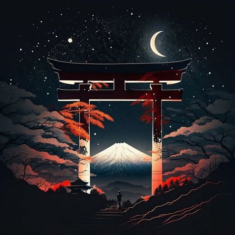 Tori Gate, Word Tattoo Ideas, Guerriero Samurai, Pyramids Egypt, Japanese Wallpaper Iphone, Word Tattoo, Pixel Art Background, Japan Landscape, Torii Gate