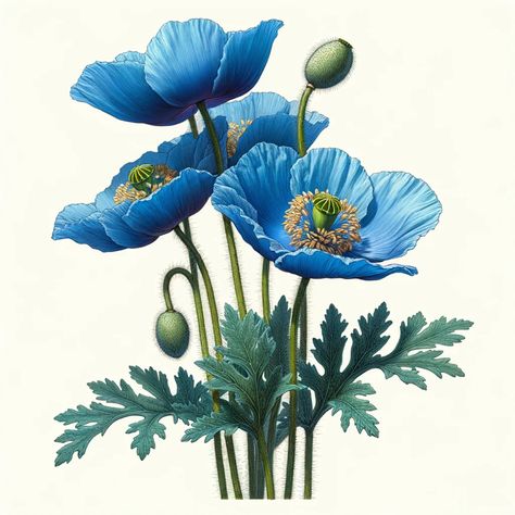 Himalayan blue poppy Blue Poppy Drawing, Blue Himalayan Poppy, Himalayan Blue Poppy Flower, Blue Poppy Tattoo, Blue Poppy Flower, Himalayan Poppy, Circle Sketch, Himalayan Blue Poppy, Blue Poppies