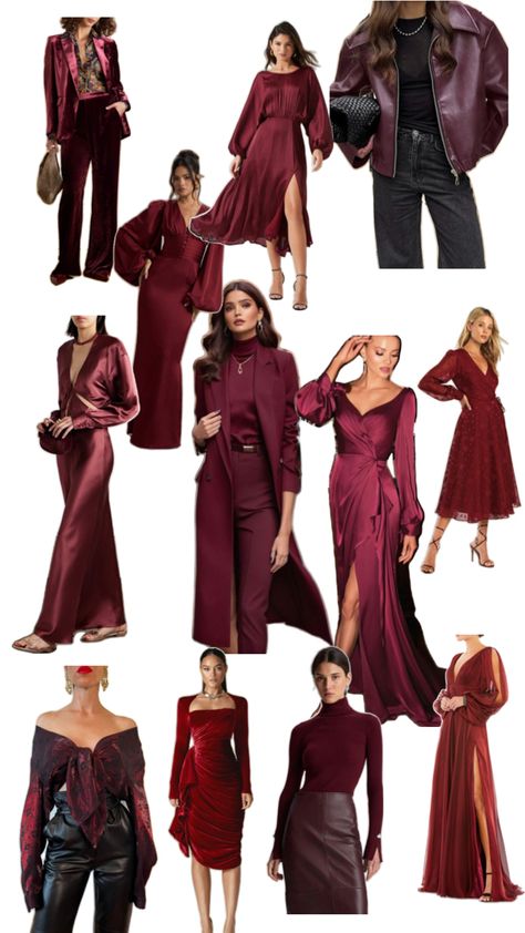 Light Autumn Color Palette Outfits, Soft Dramatic Dark Autumn, Soft Dramatic Deep Autumn, Deep Autumn Aesthetic Outfits, Deep Autumn Aesthetic, Muted Burgundy, Deep Autumn Palette, Maroon Aesthetic, Soft Autumn Color Palette