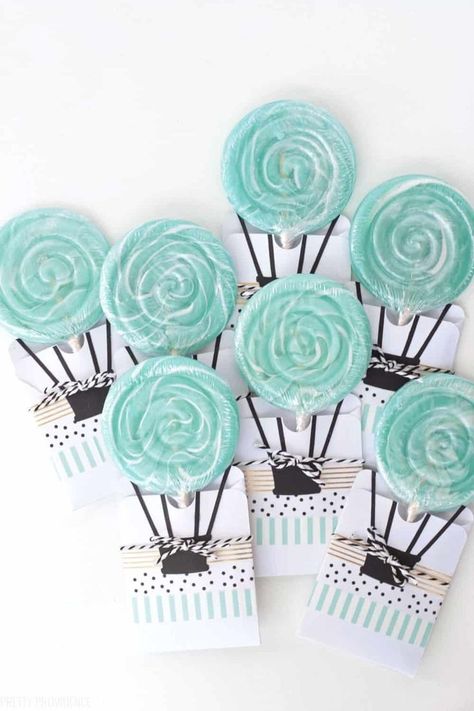 Hot Air Balloon Favors Ideas, Hot Air Balloon Food, Hot Air Ballon Baby Shower Theme, Baby Shower Hot Air Balloon Theme, Hot Air Balloon Favors, Hot Air Balloons Decorations, Hotairballoon Party, Hot Air Balloon Birthday Theme