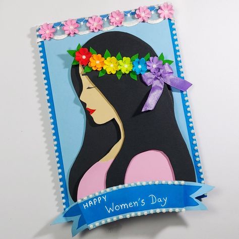 Happy Women's Day Card, Paper Card Ideas, Birthday Card For Sister, How To Make Greetings, Cards For Mom, Women's Day Cards, Teachers Day Greetings, Diy Father's Day Crafts, Card For Sister