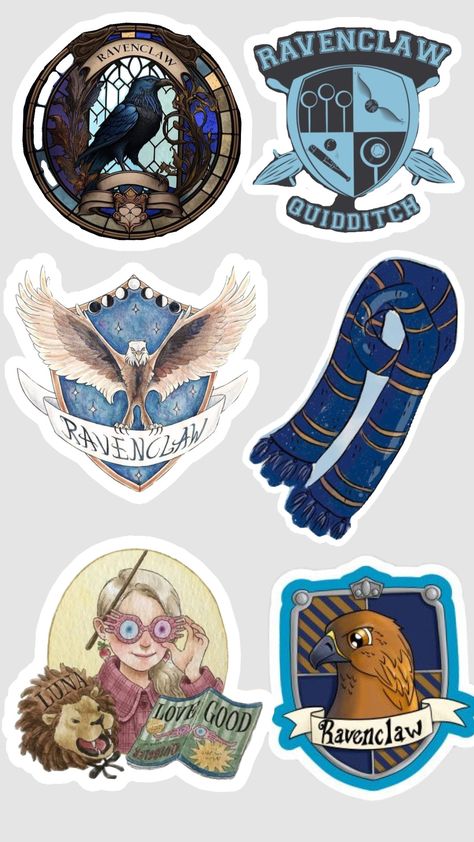 Stikers Ravenclaw Harry Potter #harrypotter #ravenclaw #lunalovegood #hogwarts #hogwartshouse Harry Potter Houses Traits, Ravenclaw Harry Potter, Harry Potter Planner, Bujo Stickers, Journal Stuff, Harry Potter Houses, Harry Potter Fanfiction, Stickers Printable, Luna Lovegood