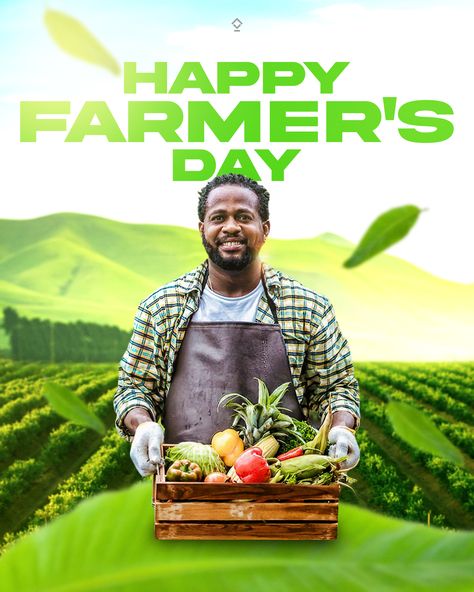 #Farmer's day #Green #Farm #Ghana #International Farmer Poster Design, Happy Farmers Day Images, Farmers Day Creative Ads, Farmers Day Poster, Farmers Day Poster Design, Agriculture Ads, Farmer Poster, Farmer's Day, Webinar Design