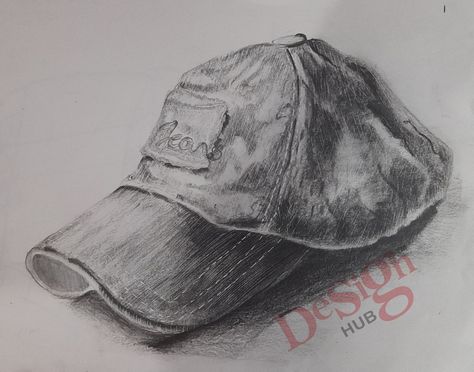 Baseball Cap Drawing, Headphone Sketch, Drawing Hats, Cap Drawing, Observational Study, Reference Photos For Artists, Observational Drawing, Art 2024, Pencil Shading