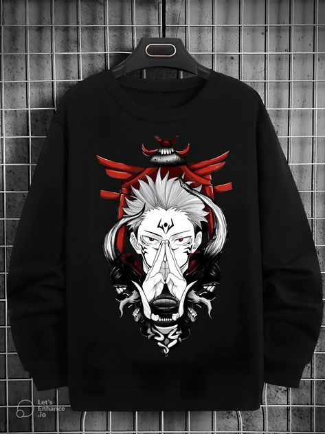 Sukuna T Shirt Design, Jujutsu Kaisen Hoodie, Jujutsu Kaisen Tshirt Design, Gojo Style, Anime Hoodie Design, Sukuna Tshirt, Sukuna Hoodie, Jujutsu Kaisen T Shirt, Custom Hoodies Ideas