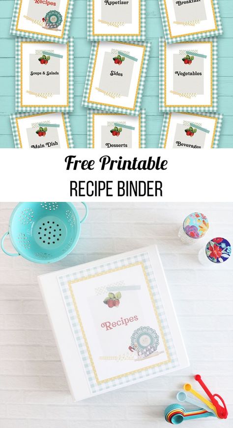 Free Printable Recipe Binder. Use these free printables to set up your recipe binder with page protectors and dividers. Recipe Binder Printables Free Templates, Recipe Binder Printables Free, Recipe Templates Free, Recipe Binder Template, Recipe Binder Printables, Diy Recipe Binder, Holiday Recipe Card, Printable Recipe Page, Binder Printables Free