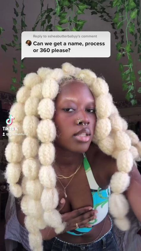 Image of person with blonde bubble braids and blonde eyebrows person is black Longevity Diet, Hair Puff, Bubble Braids, Dark Skin Beauty, Locs Hairstyles, Hair Reference, Birthday Month, Black Girls Hairstyles, Aesthetic Hair