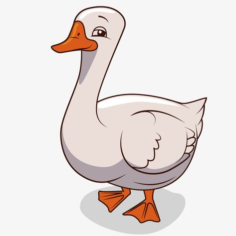 Goose Clipart, Geese Art, Duck Vector, Chicken Vector, Animated Pictures, White Png, Food Cartoon, White Goose, Animal Cartoon