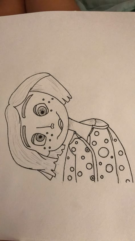 Rough sketch Coraline Sketch Easy, Coraline Drawing Easy, Coraline Drawing, Coraline Art, Hipster Drawings, Rough Sketches, Planet Drawing, Scary Drawings, Cartoon Drawing Tutorial