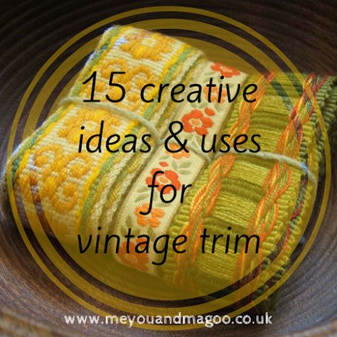 15 creative ideas for using vintage trims, ribbons, fabric scraps and haberdashery items Make A Tie, Embroidery Hoop Wall Art, Lace Crafts, Fabric Trimmings, Fabric Embellishment, Child Rearing, Sewing Ribbon, Leftover Fabric, Vintage Ribbon