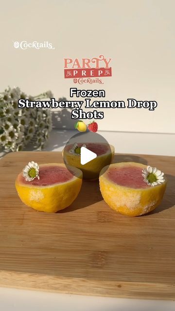 Cocktails (21+ to follow) on Instagram: "These frozen strawberry lemon drop shots are the perfect blend of tart and sweetness!✨🍓🍋 Staying cool all summer with these delicious refreshers!😋🌞 Would you try them? #strawberry #lemon #lemondrop #lemondropshot #shot #shots #lemonshotglass #sugar #sweet #sour #tart #refresh #frozen #drink #cocktail #idea #inspo #delicious #yummy #summerdrink #summeridea #lemondropmartini #cute #pretty #aesthetic #fyp" Strawberry Lemon Drop, Lemon Drop Shots, Lemon Shots, Frozen Drink, Frozen Strawberry, Lemon Drop Martini, Pretty Aesthetic, Drop Shot, Strawberry Lemon