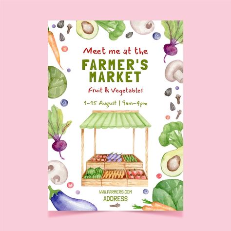 Farmers Market Poster Design, Farmers Market Flyer, Farmers Market Signage, Farmers Market Poster, Produce Signs, Farmers Market Logo, Market Signage, Fruit And Veg Shop, Farmers Market Sign