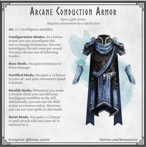 Sorcerer Magic Items 5e, Armor Dnd, Dnd Shenanigans, Dnd Armor, Fantasy Costco, Magic Armor, Dnd Magic, Fantasy Items, Dragons 5e