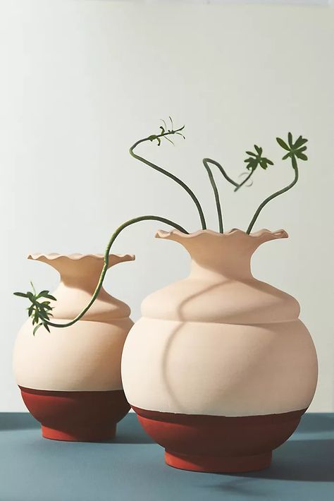 Unique & Modern Decorative Vases | AnthroLiving Vases Terracotta, Cautious Clay, Honeycomb Vase, Oil Pourer, Terracotta Vase, Big Vases, Organic Ceramics, Natural Resource, Flower Vases Decoration