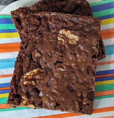 Droste Brownies Recipe Cocoa Recipes, Cookie Time, Chocolate Nuts, Brownies Recipe, Powder Box, Cake Flour, Chocolate Brownies, Unsweetened Cocoa, Semisweet Chocolate