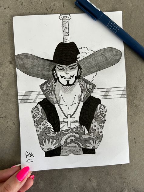 “Everyone who is close to him becomes his allies... Of all people, he has the most dangerous ability.” #onepiece #onepieceanime #onepiecefan #onepieceart #onepiecefanart #mihawk #anime #animedrawing #sketchbook Dracule Mihawk Drawing, Mihawk One Piece Drawing, Mihawk One Piece Sketch, Dracula Mihawk Wallpaper, Who's Who One Piece, Whos Who One Piece, Hawkeye Mihawk, One Piece Sketch, Mihawk One Piece