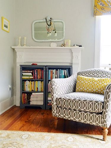 Your favorite page-turners can do double-duty as cute home accessories. Recovered Dining Chairs, Unused Fireplace, Old Country Houses, Fireplace Bookshelves, Old Fireplace, Young House Love, Home Decor Accessories, Country House, Bookshelves