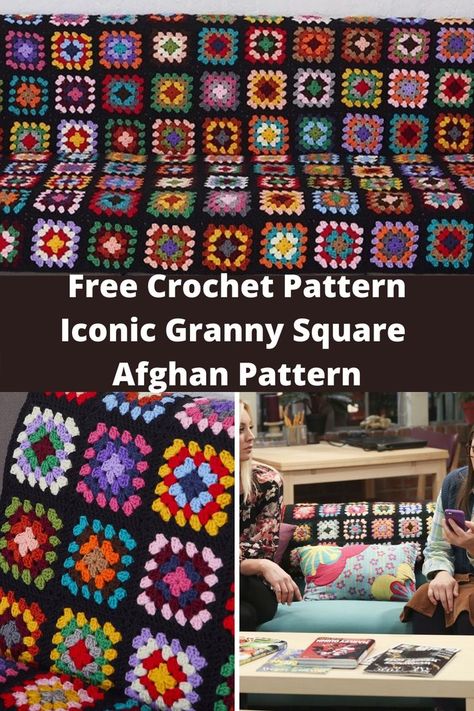 Crochet Granny Square Top, Square Couch, Granny Square Top, Granny Square Pattern Free, Granny Square Quilt, Granny Square Projects, Crochet Knit Blanket, Crochet Free Patterns, Crochet Afghan Patterns Free