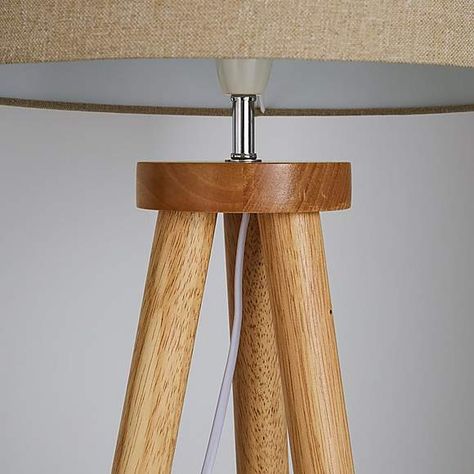 Wooden Tripod Floor Lamp, Punk Decor, Natural Floor, Table Lamp Office, Wooden Floor Lamps, Tripod Table Lamp, Tripod Floor Lamp, Floor Lamp Shades, Side Table Lamps