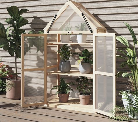 Home Complete Outdoor/Indoor Cold Frame Greenhouse - QVC.com Cold Frame Greenhouse, Greenhouse Window, Mobile Home Exteriors, Garden Hose Reel, Portable Greenhouse, Indoor Greenhouse, Polycarbonate Panels, Small Greenhouse, Greenhouse Kit