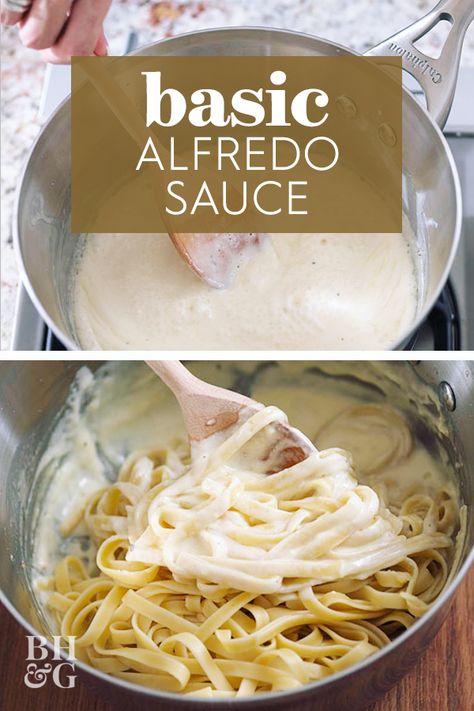 Make pasta night extra special when you make Alfredo sauce from scratch using our homemade Alfredo sauce recipe. #alfredosauce #howtomakealfredosauce #basicalfredosauce #pastasauce #bhg How Do You Make Alfredo Sauce, Pasta Souse Recipes, Basic Alfredo Sauce, How To Make Alfredo Sauce Easy, Easy Alfredo Sauce With Milk, How To Make Alfredo Sauce, Pasta Souse, Homemade Alfredo Sauce With Milk, Heavy Cream Alfredo Sauce