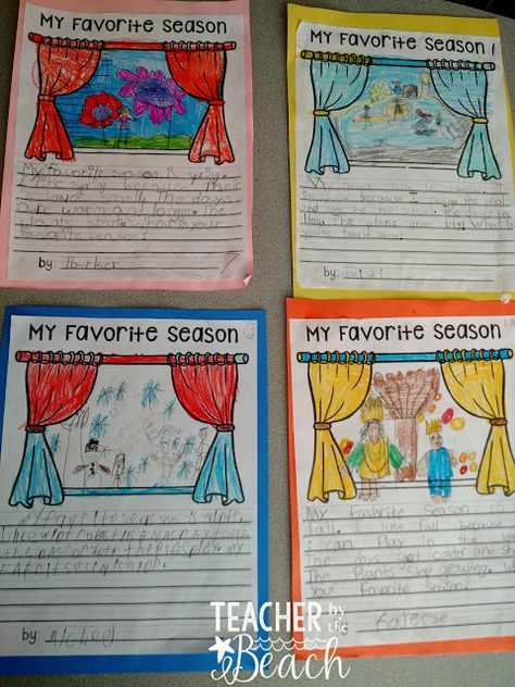 Four Seasons Art, Seasons Lessons, Weather Theme, 2nd Grade Writing, 1st Grade Science, First Grade Science, 1st Grade Writing, Seasons Activities, Writing School