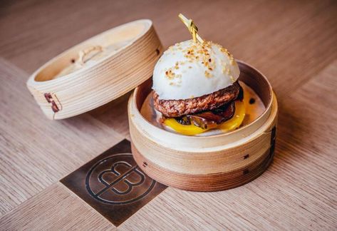 Bao Restaurant, Bao Burger, Street Food Design, Unique Burgers, Food Logo Design Inspiration, Street Food Market, Burger Places, Cronut, Asian Street Food