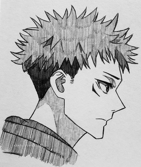 How To Draw Itadori, Itadori Yuuji Drawing Sketch, Yuji Itadori Drawing Easy, Sukuna Sketch Pencil, Yuji Itadori Sketch, Jujutsu Kaisen Drawing Sketch, Yuji Sketch, Jjk Drawing Sketch, Itadori Sketch