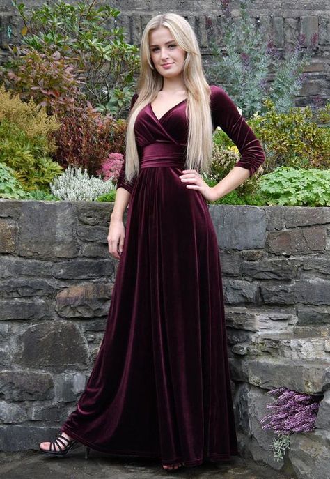 Velvet dress long classy