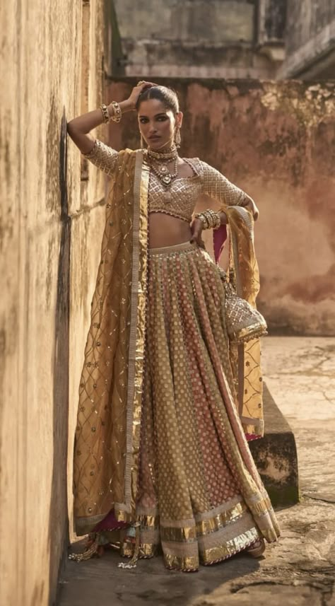 Lehenga Editorial, Lehenga Shoot Ideas, Lengha Photoshoot, Lehenga Shoot, Gota Patti Design, Iqbal Hussain, Sharara Outfits, Traditional Lehengas, Eastern Clothes