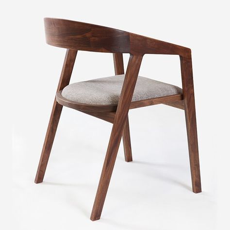 Modern Wood Dining Chair, Wooden Cafe, Unique Chairs Design, Chaise Restaurant, Nordic Dining, Kursi Bar, Walnut Dining Chair, Study Chair, Unique Chair